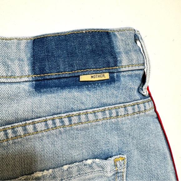 MOTHER Easy Does It Shorts Thanks Again Racer Striped Raw Hem Anchor Nautical 28 - Picture 14 of 14